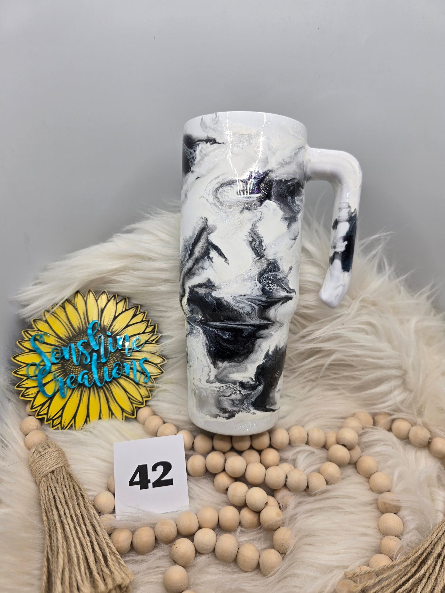 #42- 30oz Grippy- Ghost ink swirl- Stronger than the storm