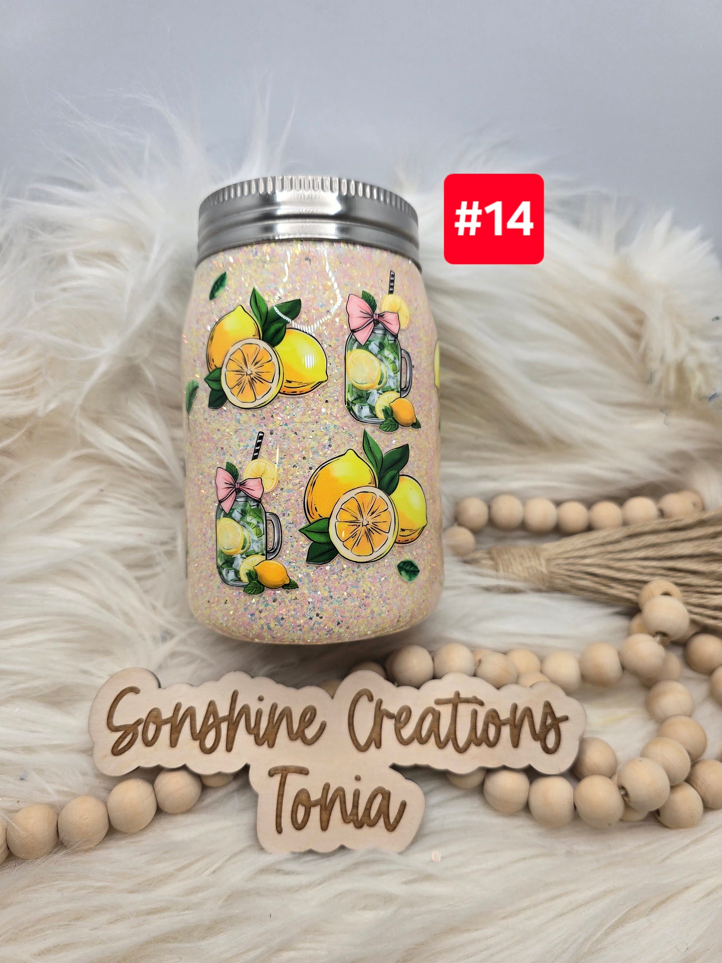 #14 Live Sale 5/03/2026 - 12oz Stainless mason Jar- 'When life gives you Lemons, Make Lemonade"