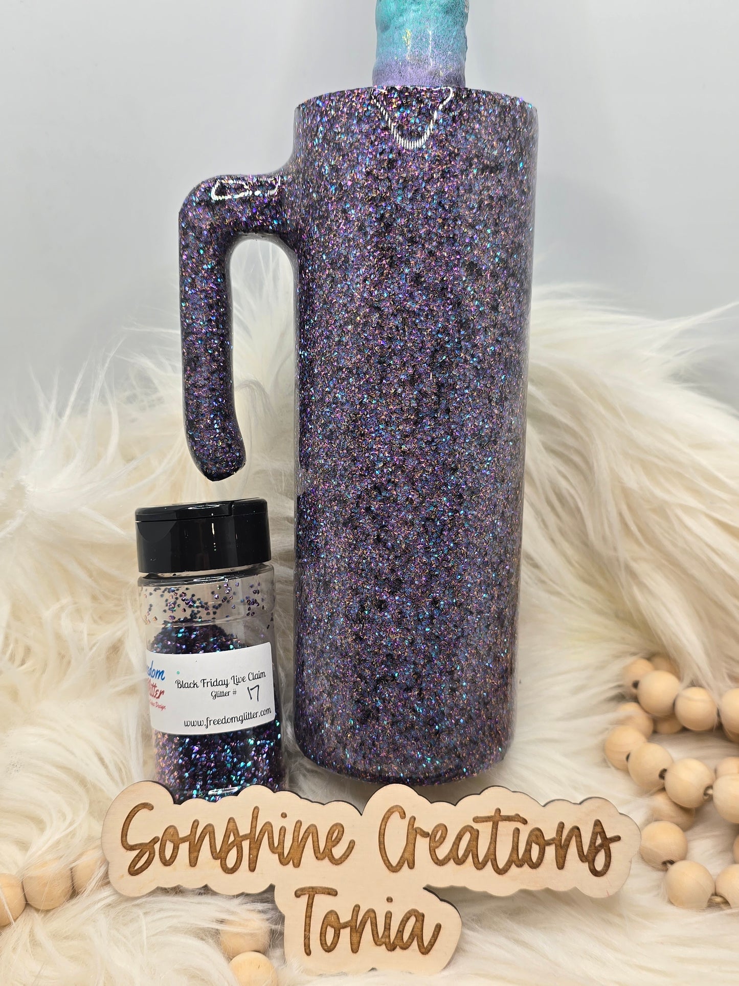 Live Hydrodipping base 12/19/25  10 am cst live- 20oz Skinny Handle- Freedom Glitter BF #17