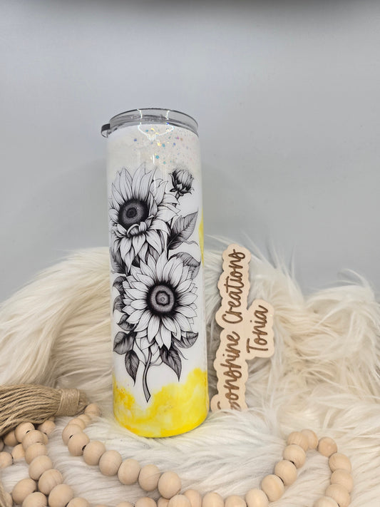 30oz Skinny- Sunflower elegance