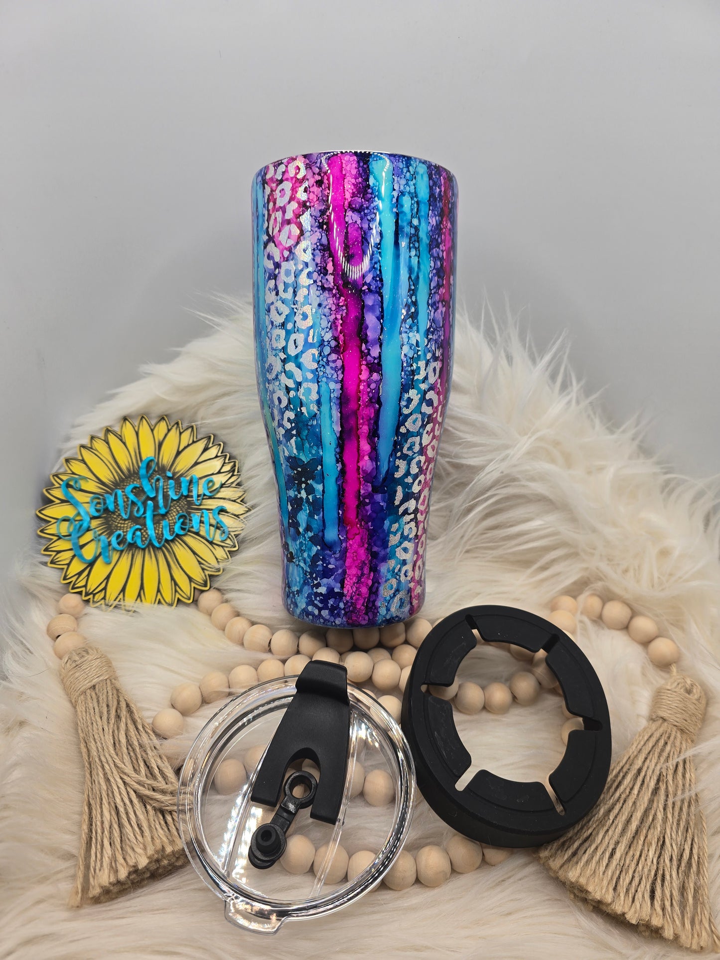 30oz Cup Caddy- rustic raindrop- "you are enough "