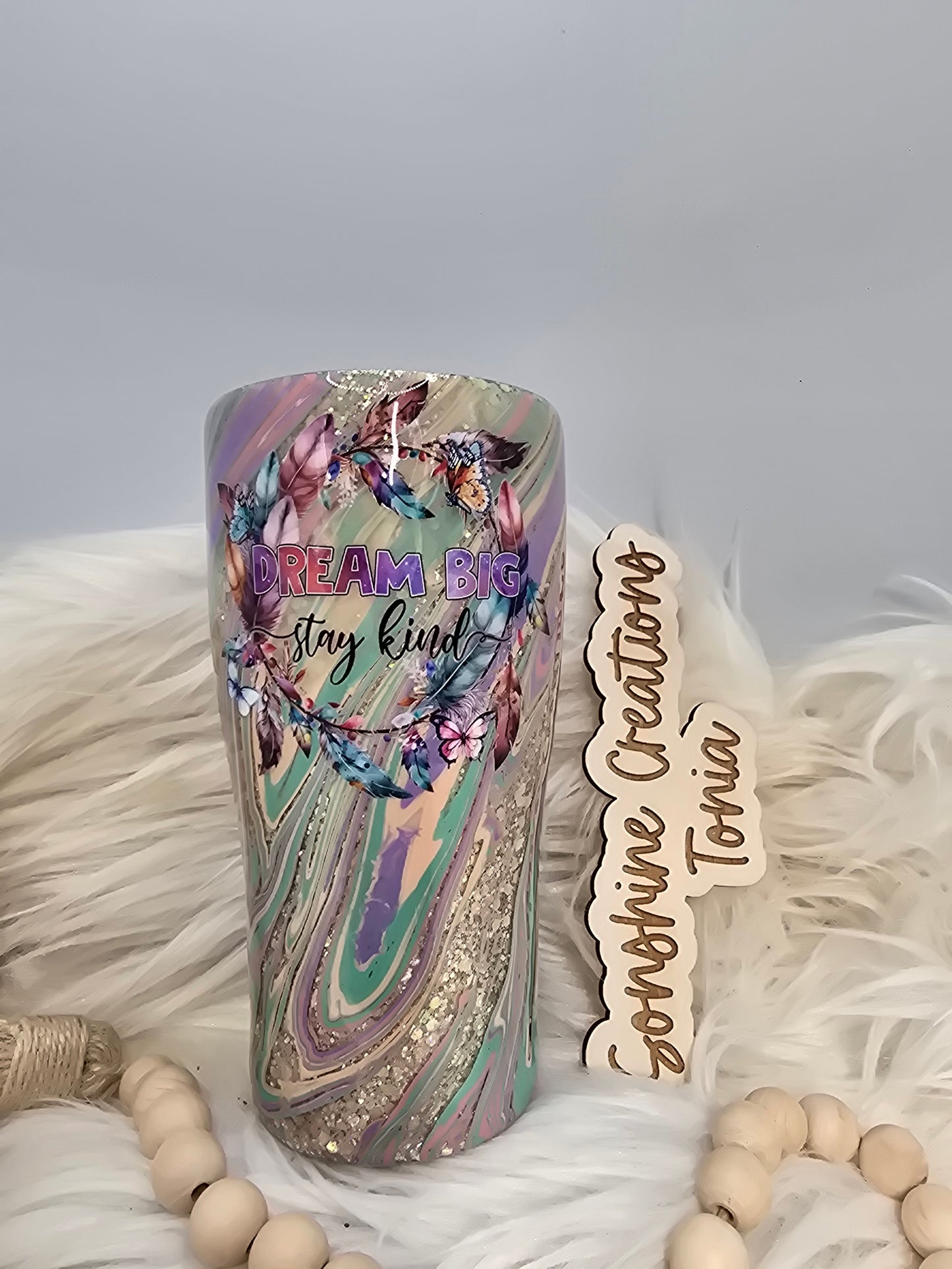 20oz Curve- Hydrodip- "Dream Big stay kind"
